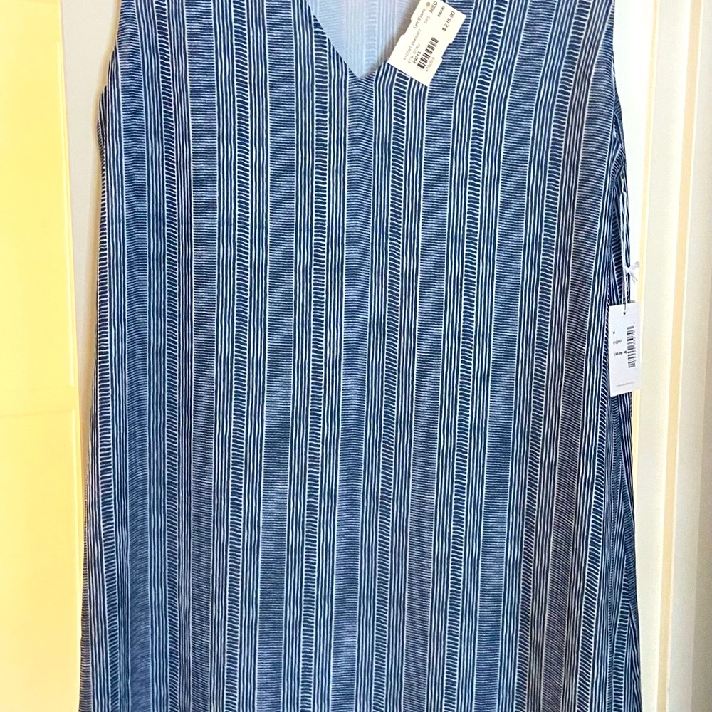 Ecru navy white dress M - NWT
